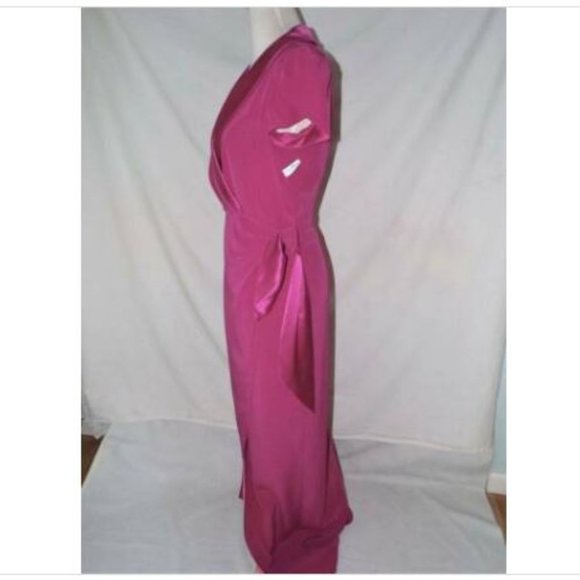 VERDIN Wrap Satin Column Gown Dress Pink NEW Size 4 - Picture 9 of 15